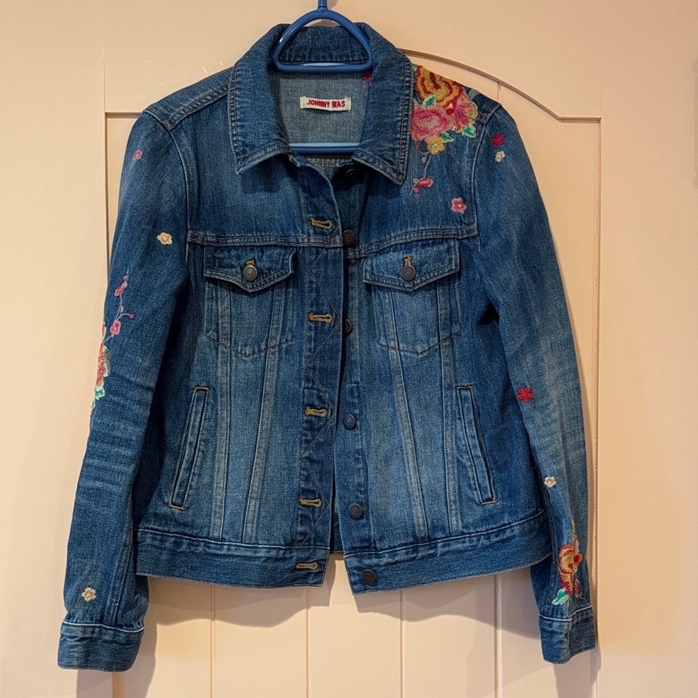 Johnny Was Blossom Cali Classic Denim Jacket, S